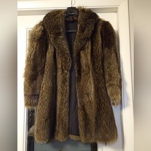 Raccoon Fur Coat Mid-length